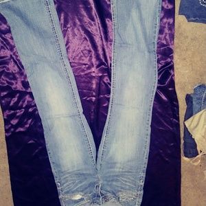 Hydraulic cut jeans